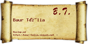 Baur Tália névjegykártya